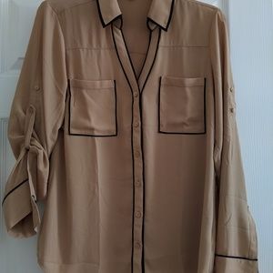 Portofino beige button down dress shirt